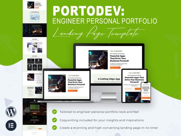 Landing Page Template for Engineer Personal Portfolio
