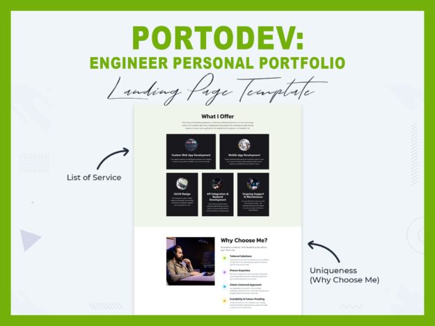Landing Page Template for Engineer Personal Portfolio