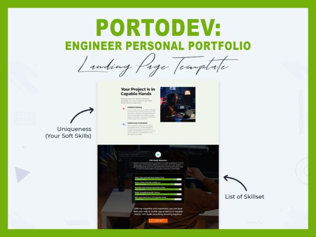 Landing Page Template for Engineer Personal Portfolio