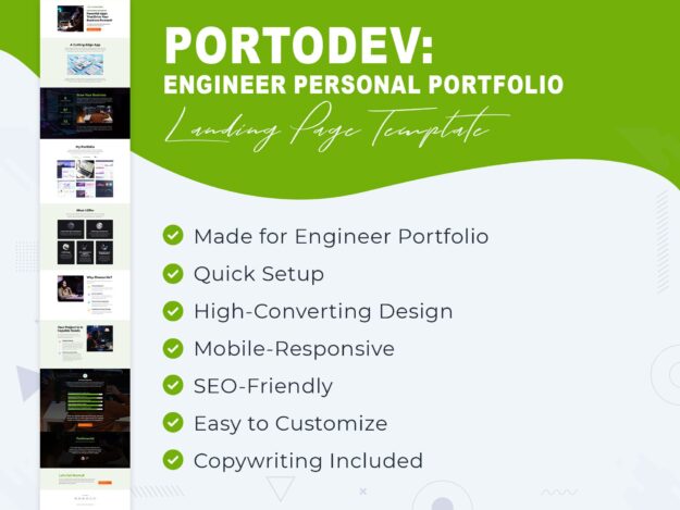 Landing Page Template for Engineer Personal Portfolio