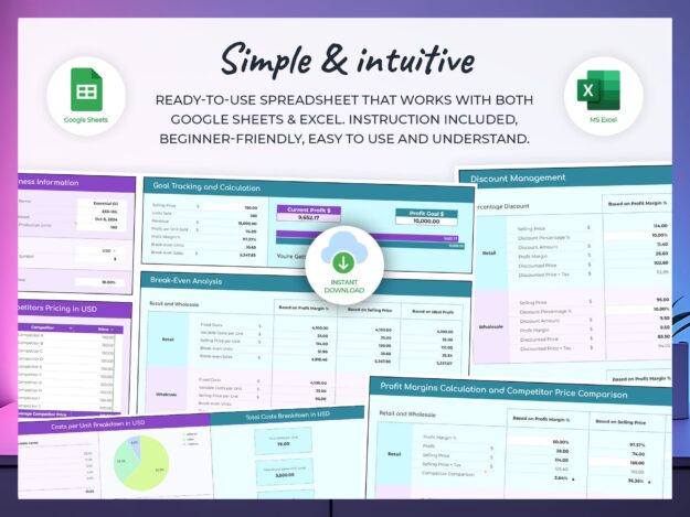 Product Pricing Spreadsheet Formula Calculator Google Sheets & Excel Product Pricing Spreadsheet Formula Calculator Google Sheets & Excel